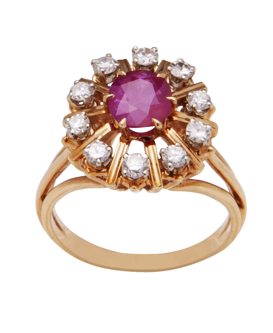 BAGUE MARGUERITE SAPHIR ROSE