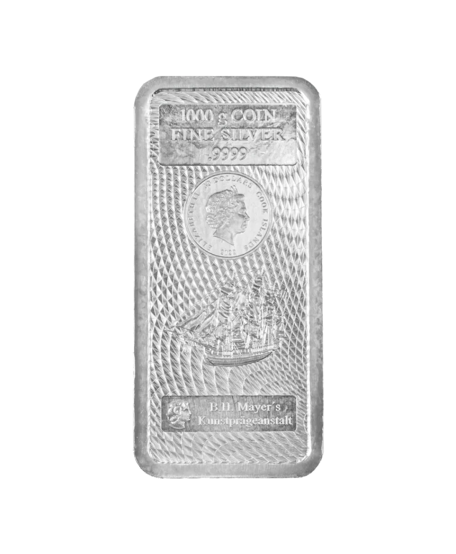 Lingot Argent 1KG COOK ISLAND - 0% TVA