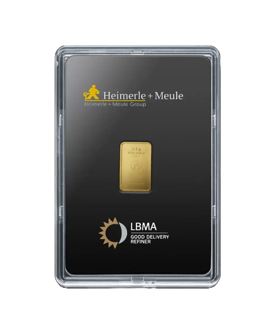 Lingot Or 2,5 Grammes HEIMERLE + MEULE