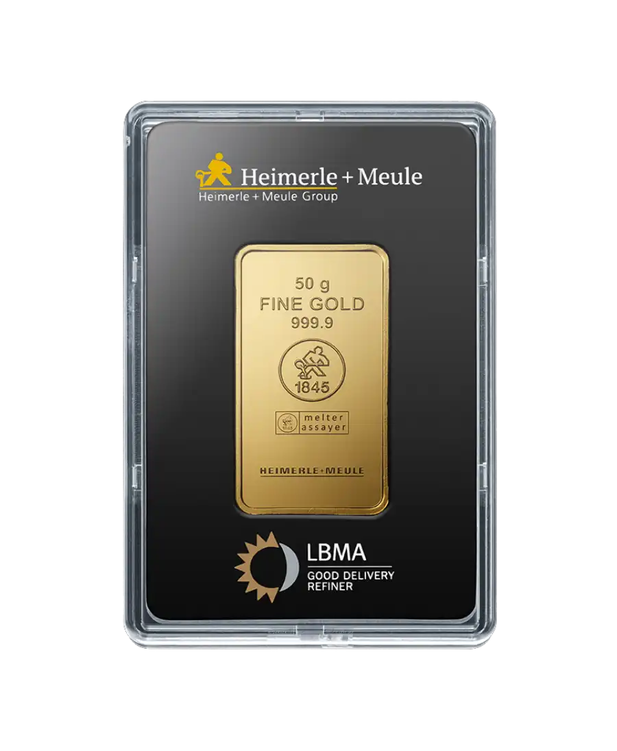 Lingot Or 50 Grammes de HEIMERLE & MEULE