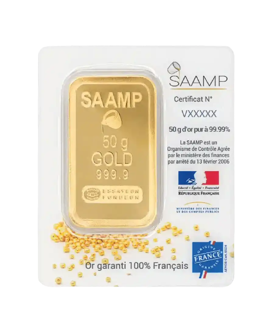 Lingot SAAMP Or 50 Grammes MADE IN FRANCE